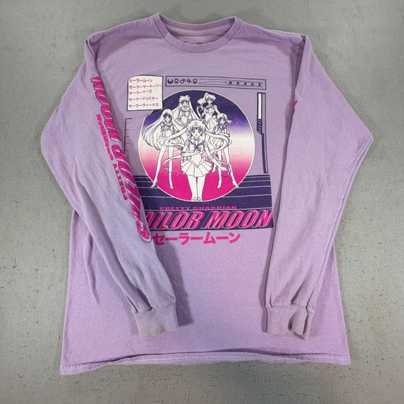 Sailor Moon Tops - Sailor Moon Pretty Guardian Long‎ Sleeve Graphic Tee Purple Womens XS